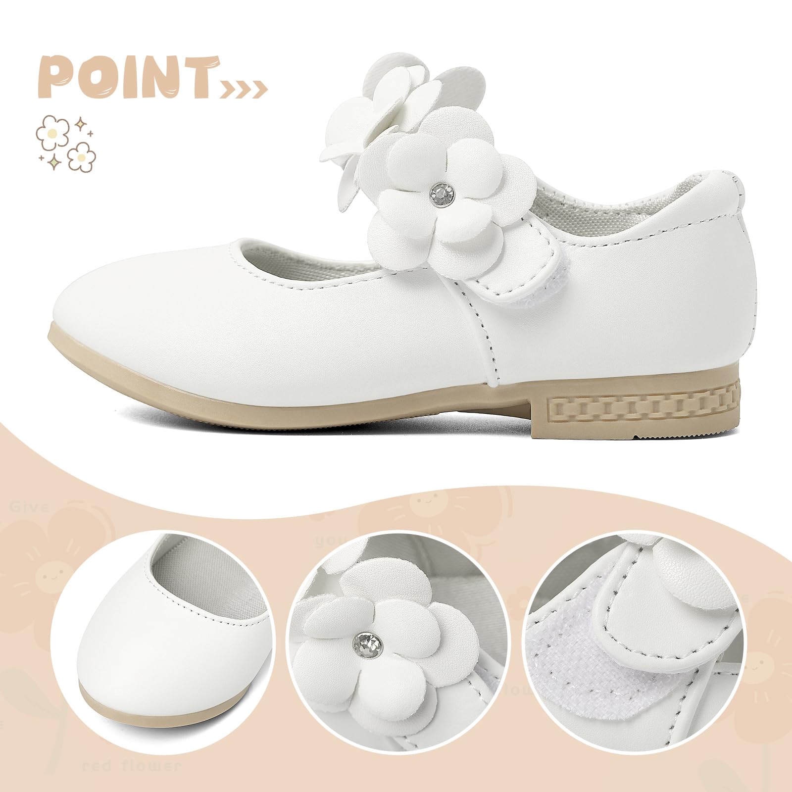 Ballerine da Bambina Mary Jane Basse Vestito Scarpe pour Ragazze Stile Principessa Ballerine