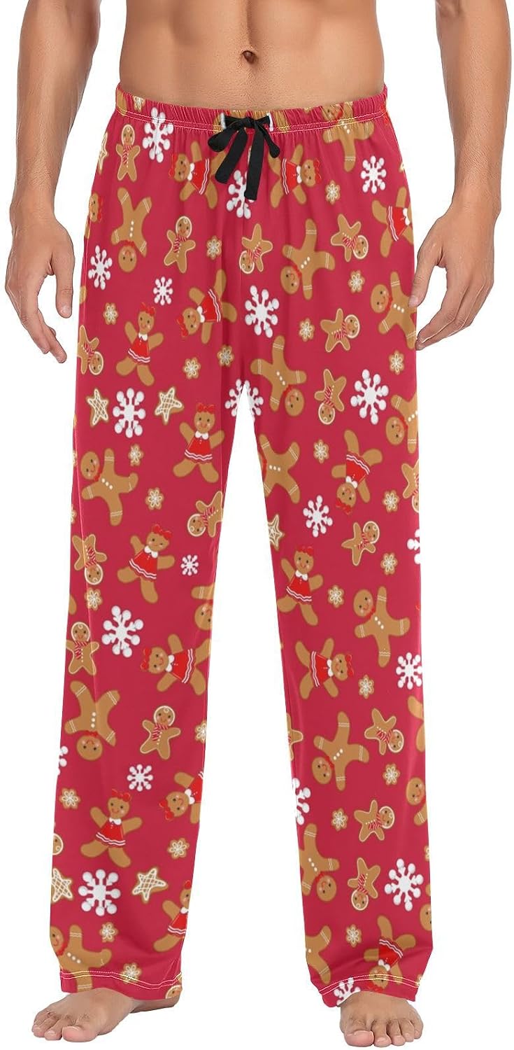 Men's Pajama Pant Straight-Fit Pajama Bottoms Sleep PJ Lounge Pants with Pockets