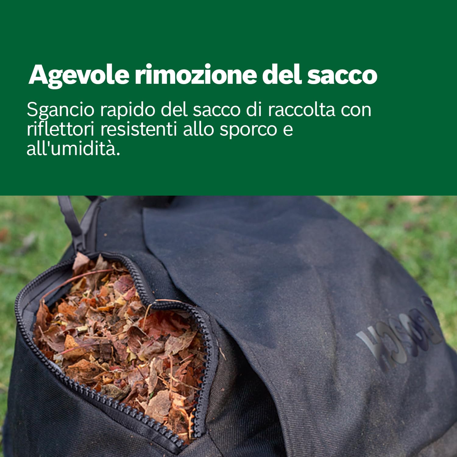 Bosch Soffiatore/Aspiratore Elettrico Universalgardentidy 3000, 3000 W, Sacco Di Raccolta Da 50 L, Verde