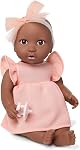 LullaBaby – 14-Inch Realistic Baby Doll – Blue Eyes, Fair Skintone & Soft Huggable Body – Lilac Jumper Outfit with Bow Headband – Removable Clothes – Pretend Play Toy for Kids Ages 2+