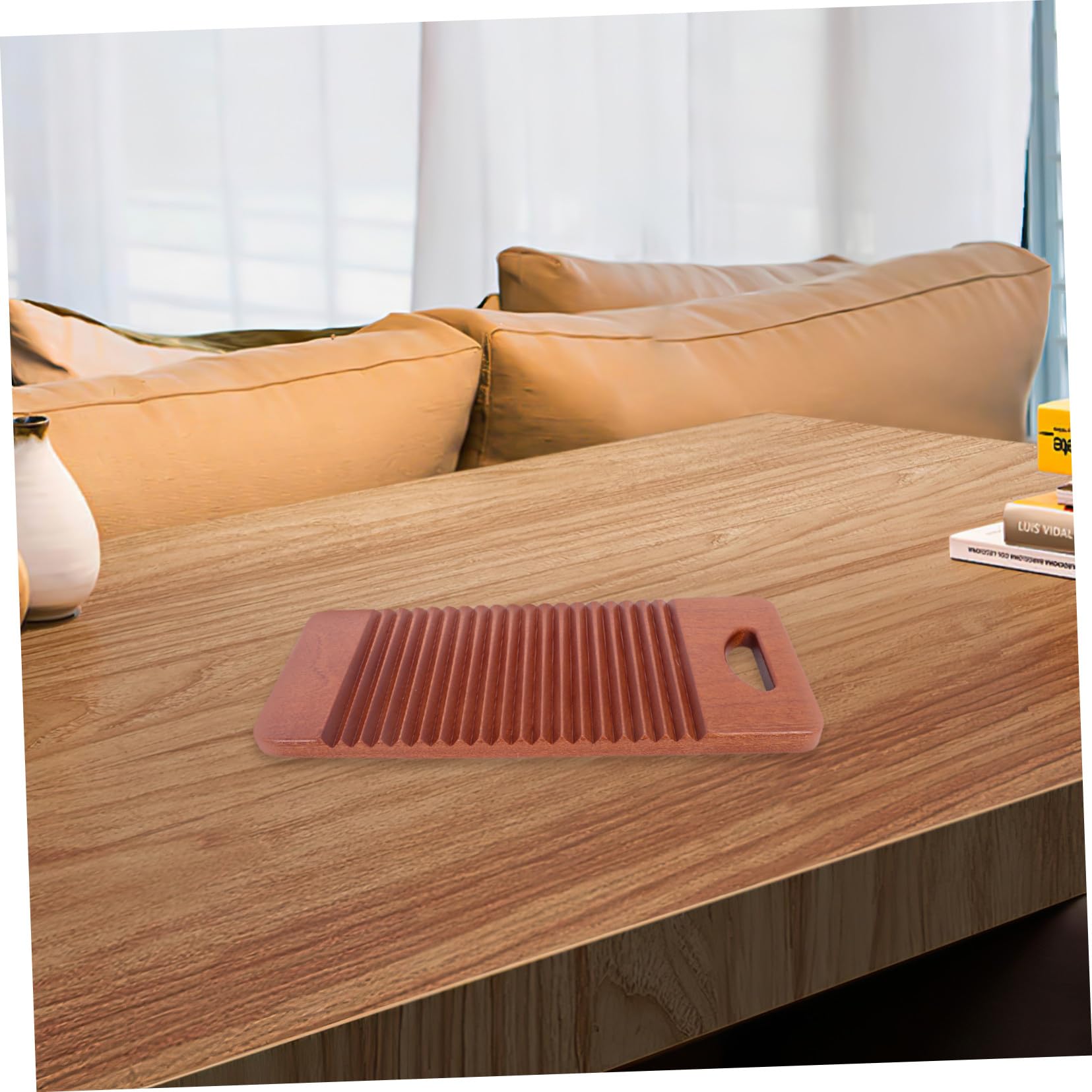 COLLBATH Tabla de Lavar de Madera Artesanal para Ropa Superficie sin Astillas para Lavandería Casa Herramienta Práctica y Decorativa para Lavado Manual