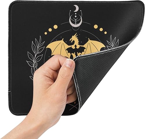 Vista 4 de Alfombrilla de mouse de dragón, bonita y fresca, cuadrada, 9.5 x 7.9 pulgadas, impermeable, antideslizante, alfombrilla de mouse de goma