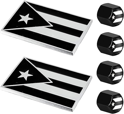 Miniatura 10 de Dsycar Paquete de 2 calcomanías de metal en relieve de la bandera estadounidense, emblema de aluminio de la bandera de Estados Unidos para