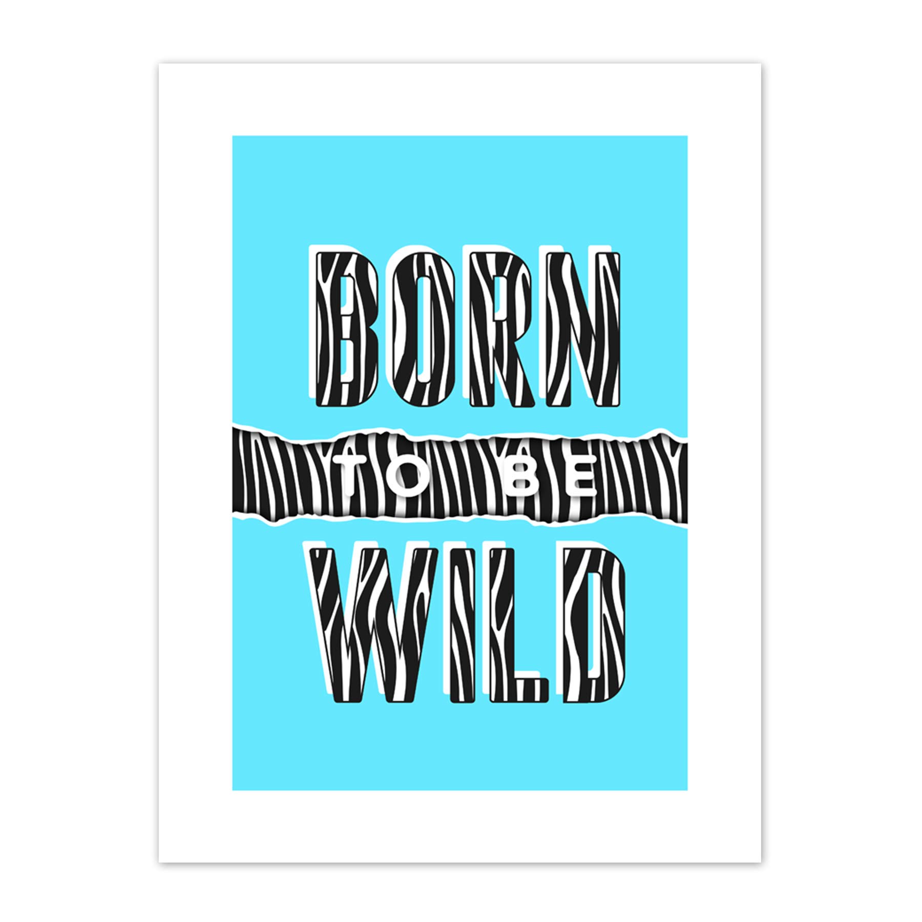 Wee Blue Coo Born to be Wild Zebra Canvas Wall Art Print