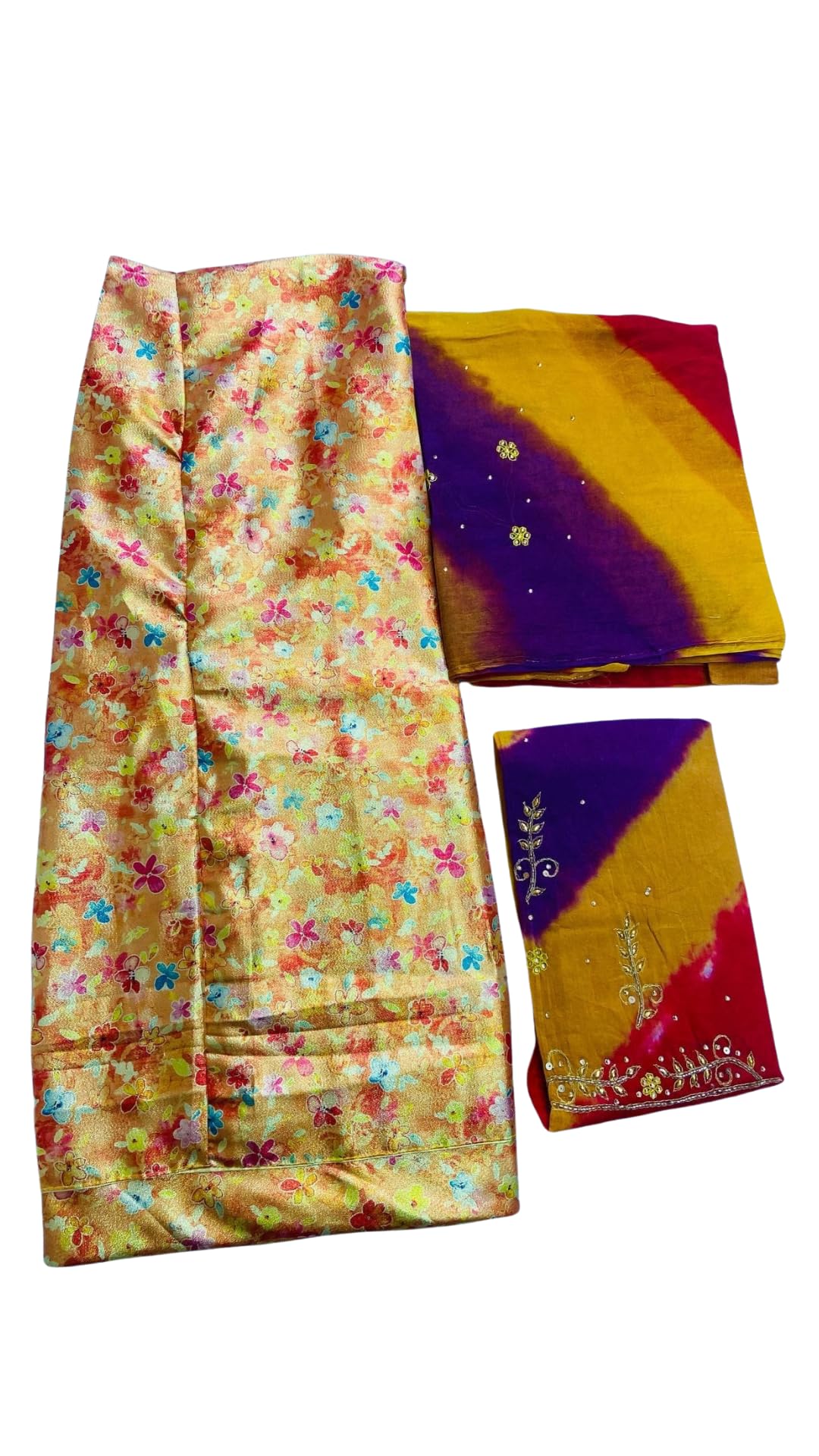 rajasthani raputi poshak for woman with odna and jodd floral print work satain suit-image-45