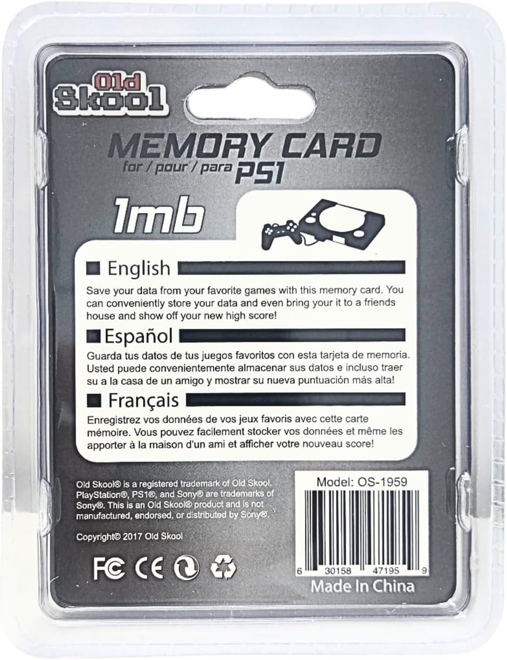 Old Skool PS1 Memory Card for Sony PlayStation 1 (1mb) - Image 6
