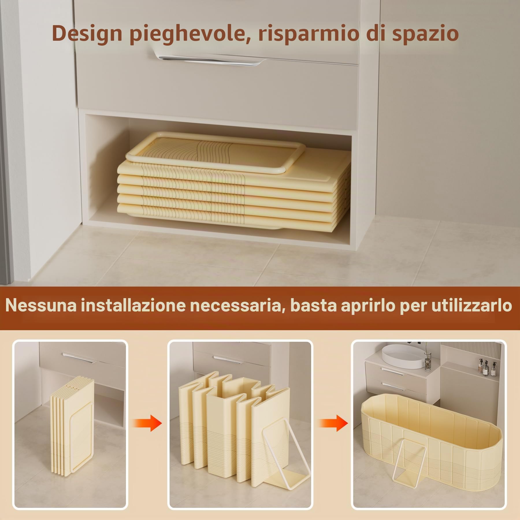 NArra Vasca da bagno pieghevole portatile per adulti, 2 in 1 Vasca da bagno calda e Vasca da bagno con ghiaccio, 150 x 55 x 53 cm Grandi dimensioni Vasche da bagno autoportanti per immersione