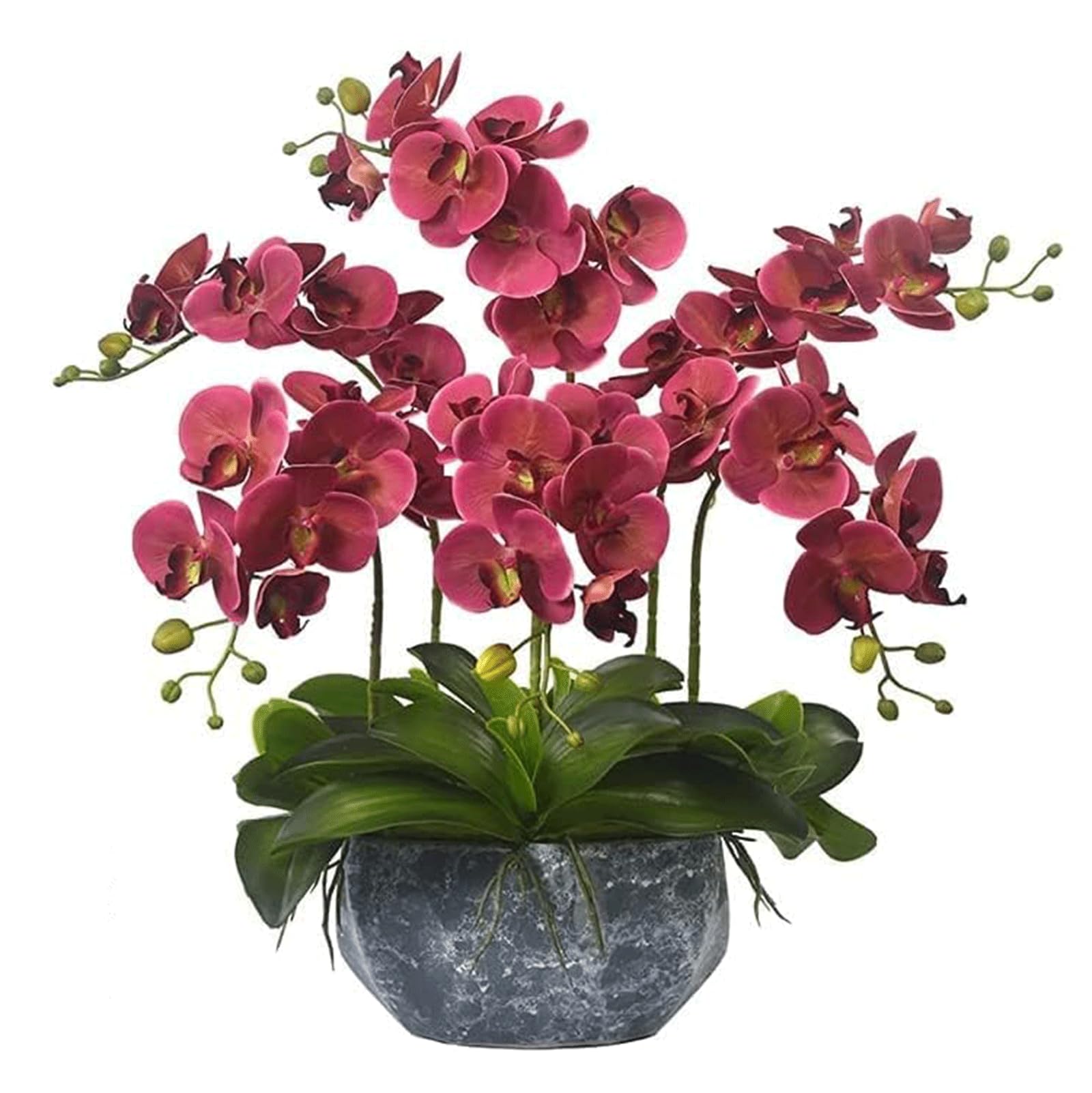 DFGHNBVC Artificial Orchid Artificial Flower Plastic Artificial Phalaenopsis Flowers Faux Orchids Silk Artificial Orchid Ceramic Vase 23.6In Fake Floral Very Natural.B