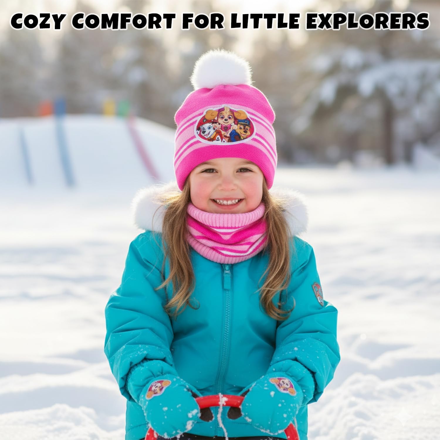 Nickelodeon Girls' JoJo Siwa or Paw Patrol Winter Hat, Gloves or Mittens, and Gaiter Set (2-7) - Image 6