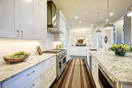 Miniatura 2 de Alfombra de pasillo de corte personalizado, antideslizante, 31 pulgadas de ancho x longitud que elijas de longitud, marrón camino, 31 pulgadas x 22