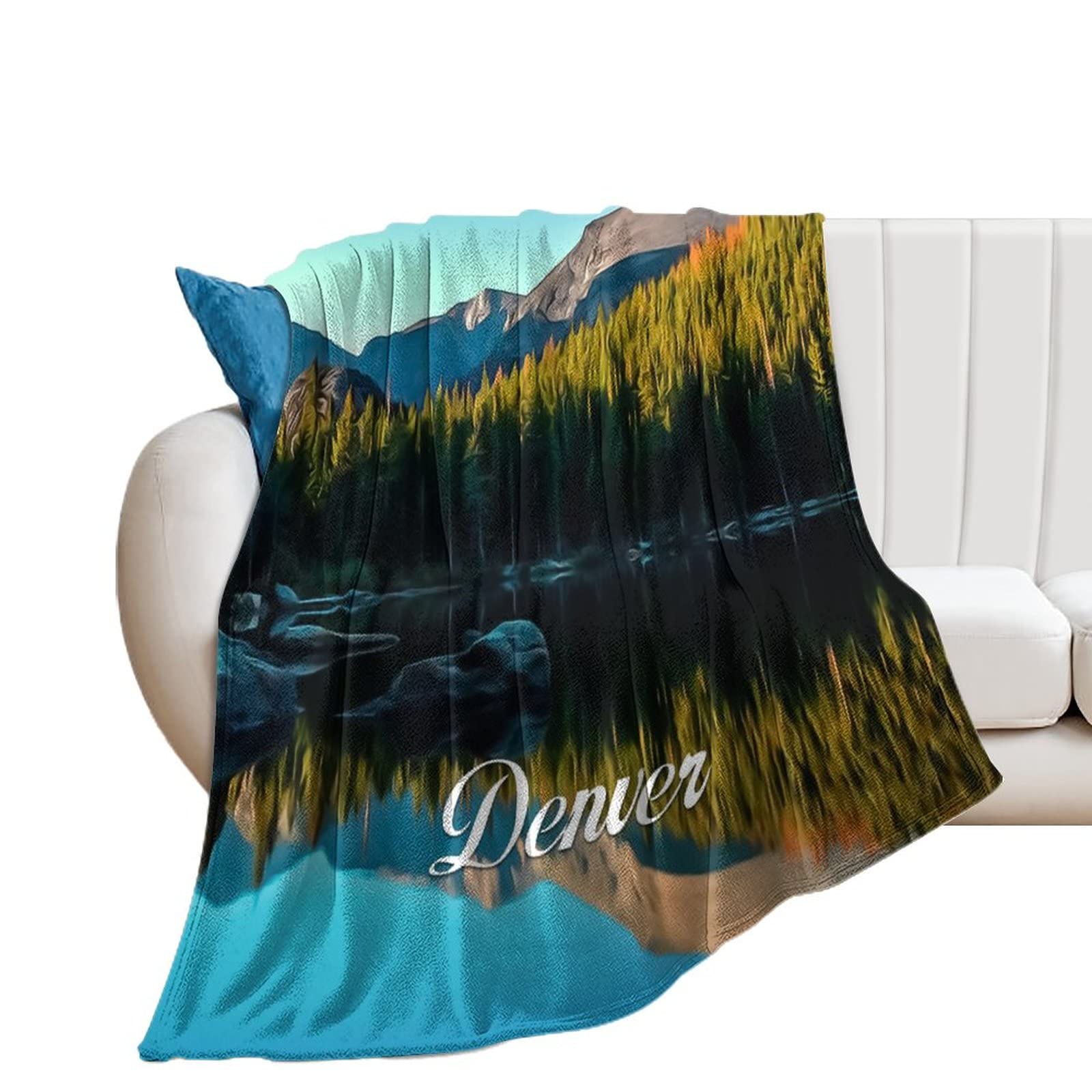 Couverture flanelle douce Denver grand cadeau pour elle motif lit
