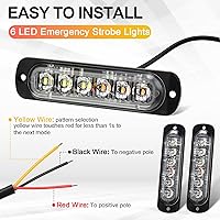 Vista 3 de Paquete de 20 luces LED estroboscópicas de emergencia, 6 LED ámbar y blanco, luces intermitentes de montaje en superficie, luces intermitentes