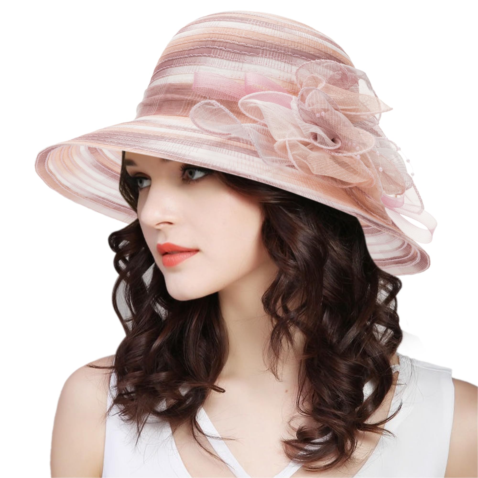 Chapeau Kentucky pour femme - Chapeau d'église - Chapeau cloche d'extérieur - Chapeau cloche pour le thé, robe de mariée