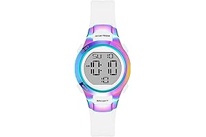 Sport Women's Digital Chronograph Holographic Watch, 45/7012, White/Iridescent Rainbow