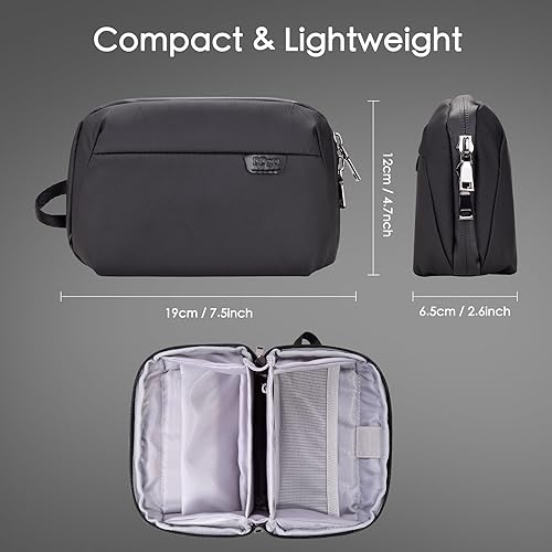 Miniatura 2 de DDgro Mini bolsa organizadora de viaje para electrónica, estuche de almacenamiento pequeño para cablecargador y cablesTech Essentials (negro-mini)