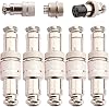 5 Paar GX12 6Pin Luftfahrtstecker 12 mm Male/Female Rundsteckverbinder Panel Metal Mounting Aviation PlugGX12 Aviation Connector Stecker(Docking Typ)