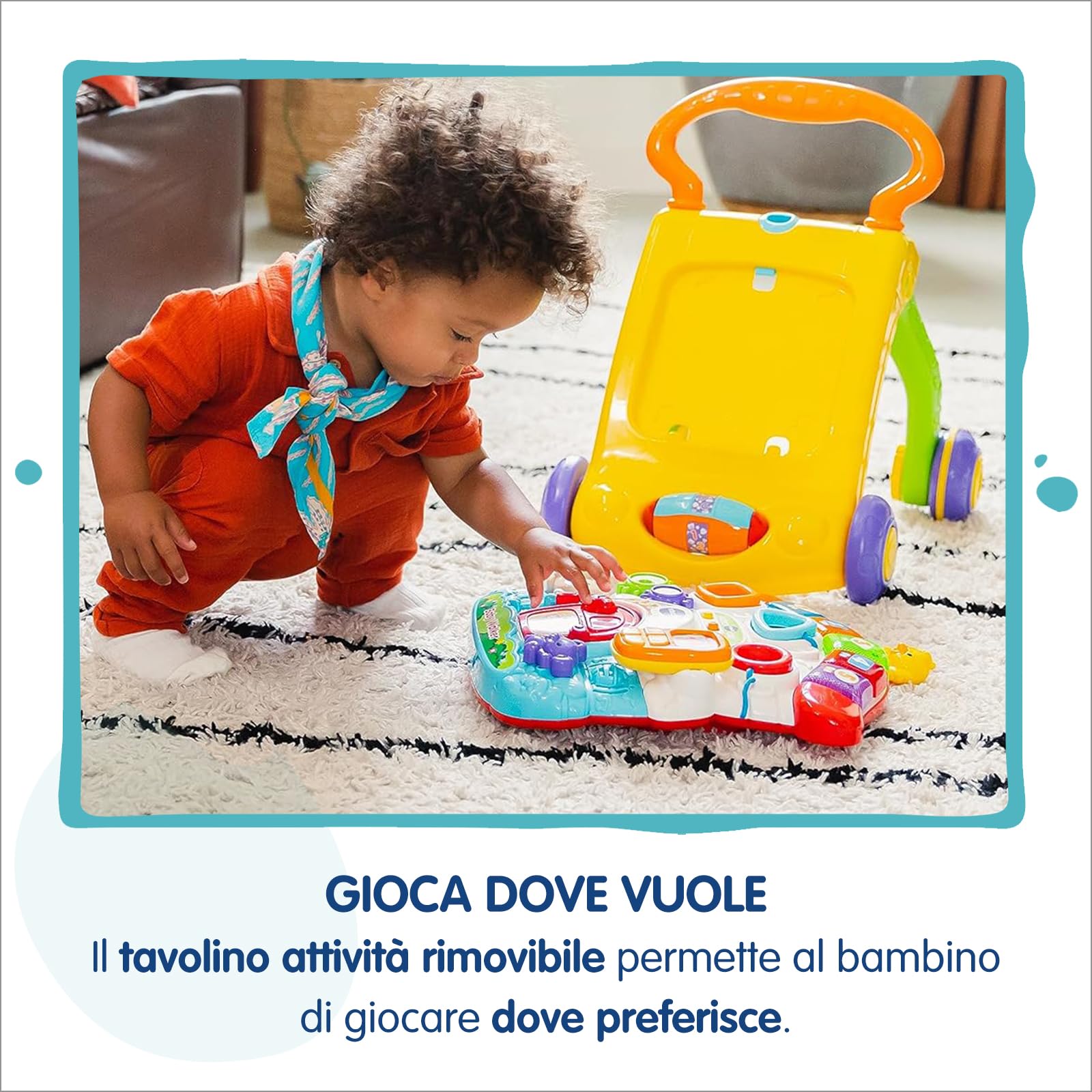 VTech Super Primi Passi Parlante 2 in 1 - Arancione, Primi Passi per Bambini con Sensore di Movimento e Sistema Frenante, Maniglia, Gioco Bambino con Animali e Numeri, Batterie Incluse, 9-36 Mesi