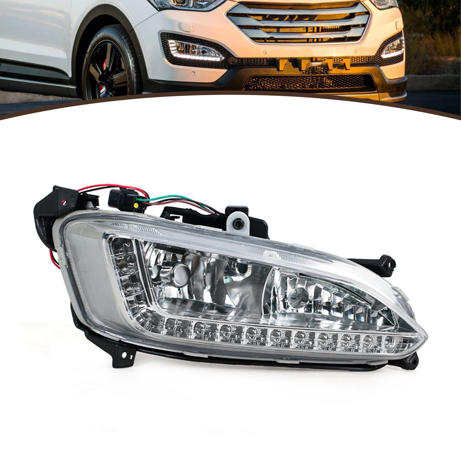 Dla Hyundai Santa Fe IX45 2013 2014 2015 Światła Przeciwmgielne Przednie Światła Do Jazdy Dziennej Montaż Reflektorów Prawy