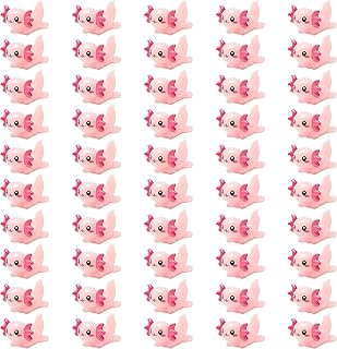 50 Pcs Mini Resin Axolotl, Miniature Animal Figurine Garden Landscape Aquarium Dollhouse Ornament DIY Crafts for Christmas Birthday Party Decoration