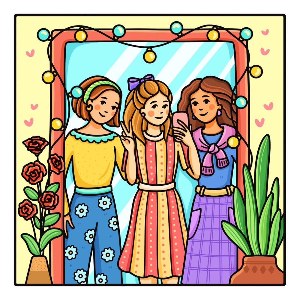 Bestie Moments: Coloring Book for Adults and Teens Featuring Cute & Girly Scenes for Relaxation - Image 6