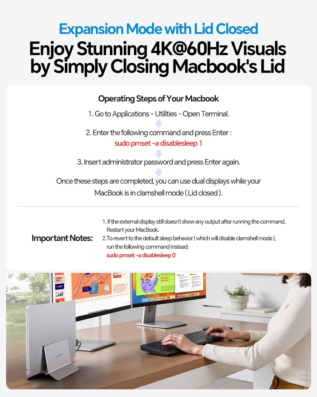 MacBook Dockingstation für Dual Monitore, Dual USB-C Laptop Docking Station mit 2 HDMI 4K@60Hz, USB A/C 10 Gbit/s, Ethernet, NVMe SSD Gehäuse, SD/TF Vertical Dock Ständer für MacBook Air/Pro M3 M4 M5 | PULWTOP Laptop Docking Station mit 2 HDMI, USB A/C 10
