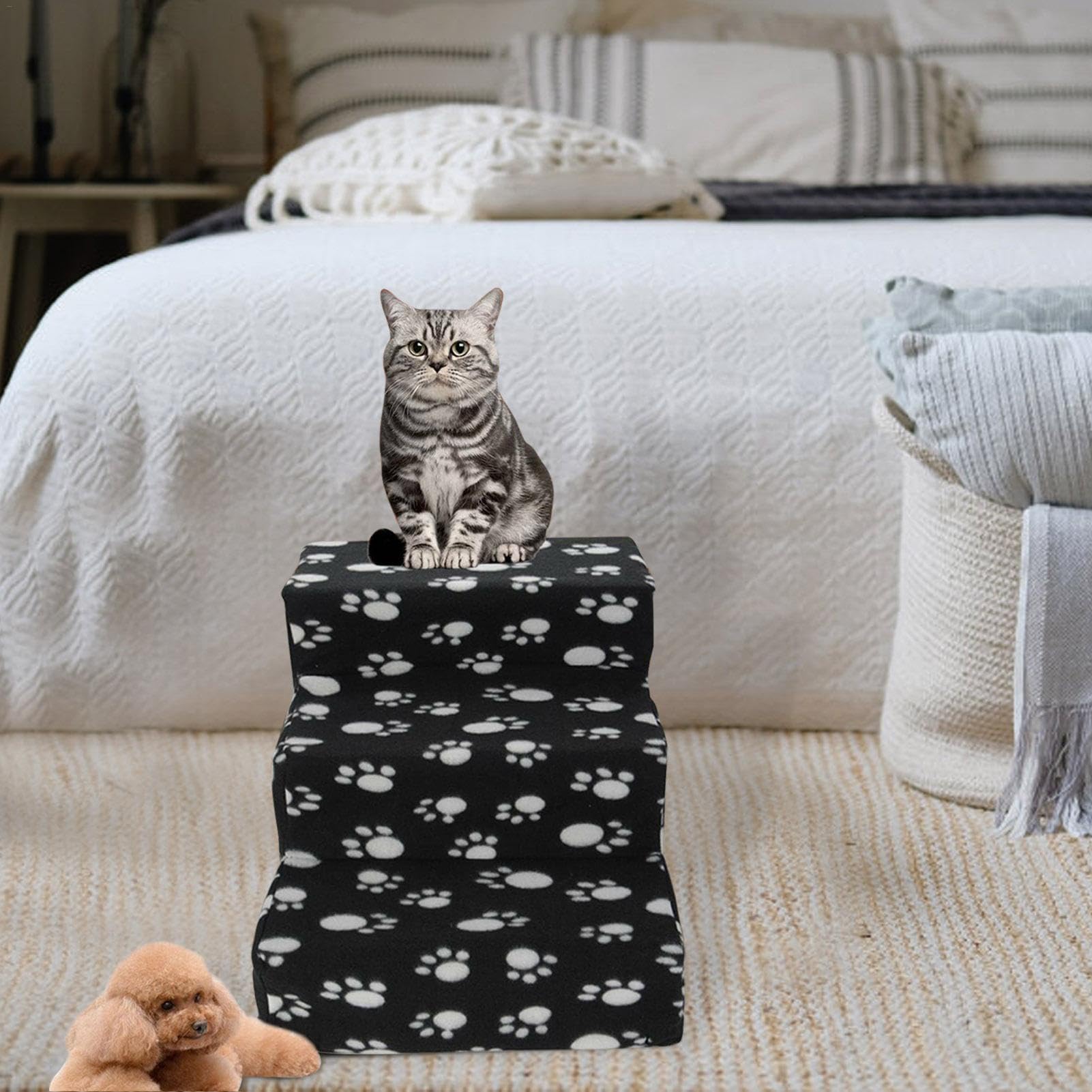 Scale per animali domestici Rampa per interni o esterni sicura e durevole | Gradini antiscivolo per cani o gatti per la casa e il veicolo