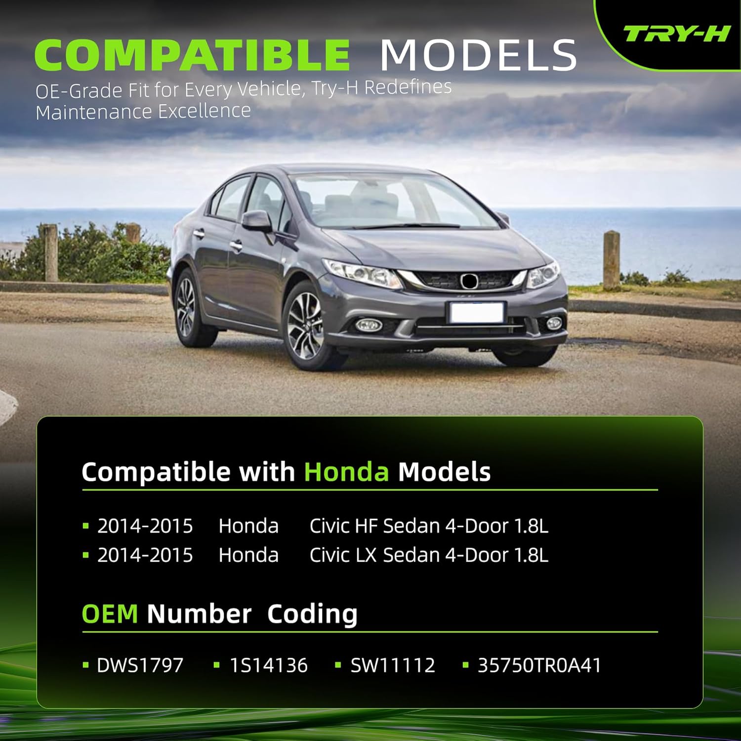 35750TR0A41 Master Power Window Switch Compatible with Honda Civic HF LX Sedan 4-Door 1.8L 2014-2015 Left Driver Side Replacement SW11112 DWS1797 1S14136