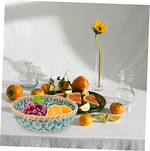 Miniatura 2 de Zerodeko Cesta tejida de bambú para decoración de escritorio, placa de almacenamiento de platos de alta calidad, soporte para alimentos, cesta de