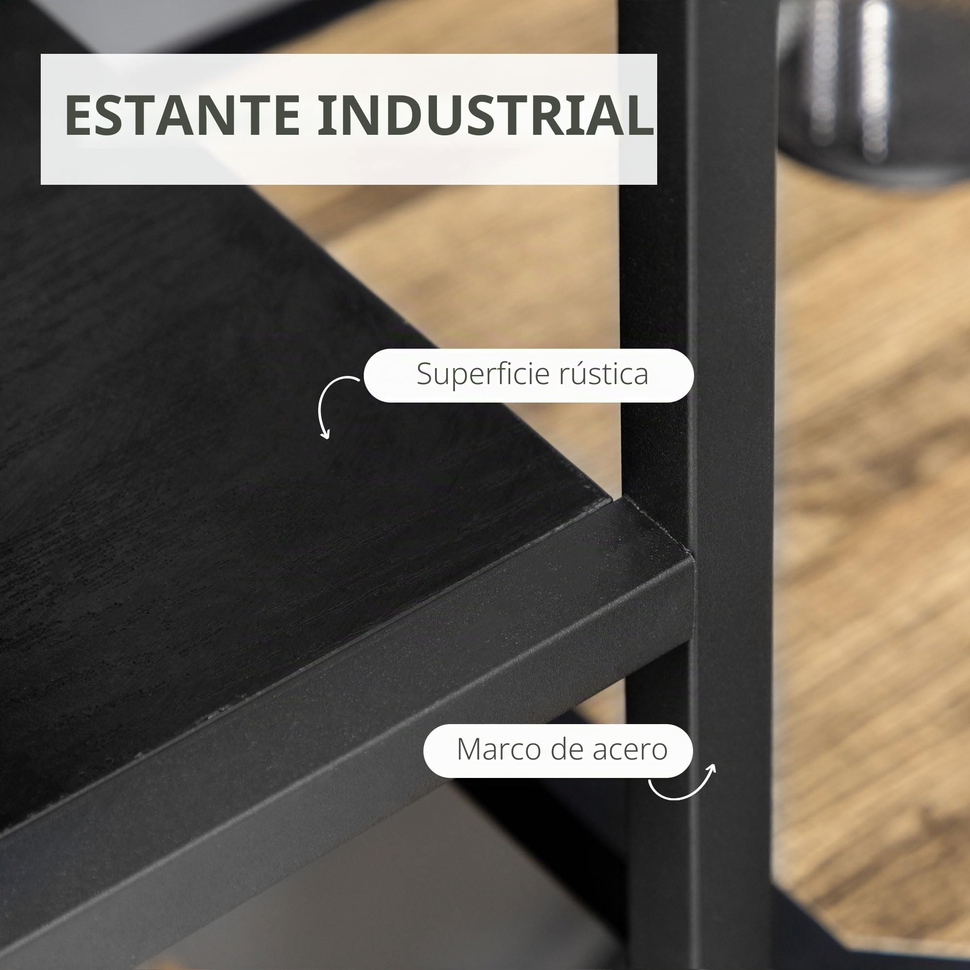 HOMCOM - Estantería de Almacenamiento de 7 Niveles con Marco de Acero, Estilo Industrial, para salón, Dormitorio, Cocina, 83 x 34 x 180 cm | Marco de acero, estilo industrial, para sala de estar dormitorio cocina