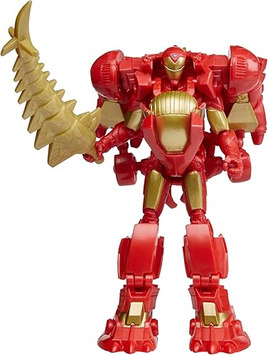 Miniatura 6 de Marvel Mech Strike Mechasaures, figuras de acción de 10 cm de Iron Man con Mechasaur de Iron Stomper, juguetes de superhéroes para niños a partir de