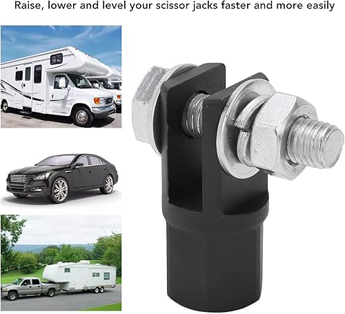 Miniatura 3 de Adaptador de gato de tijera, conector de tijera universal resistente a la corrosión de alta resistencia para remolque para RV para uso con llave de