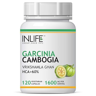 INLIFE Garcinia Cambogia Capsules | Fruit Extract with 60% HCA | Ayurveidc Herbal Supplement for Men Women - 1600mg - 12