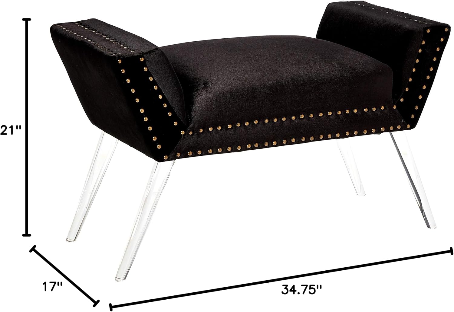 Linon Bench, Clear Acrylic