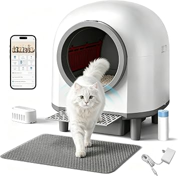 Self Cleaing Litter Box for Multiple Cats, 88L Automatic Cat Litter Box