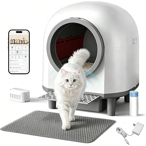 Self Cleaing Litter Box for Multiple Cats, 88L Automatic Cat Litter Box