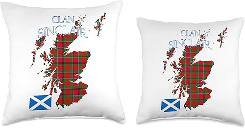 Miniatura 3 de Sinclair Scottish Clan Tartan Scotland - Almohada de 16 x 16 pulgadas, multicolor