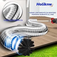 Vista 2 de Holikme - Kit de limpieza para conducto de secadora de 30 pies, cepillo flexible para pelusa con accesorio para taladro, cepillos para chimeneas se