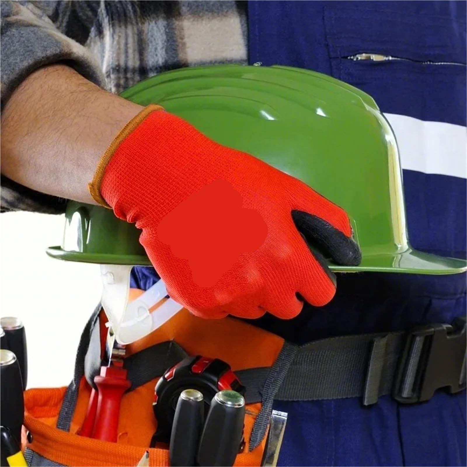 Generico 10 paia di guanti da lavoro di sicurezza in lattice di gomma spessa - Guanti antiscivolo rivestiti sul palmo for lavori di meccanica e giardinaggio(XL)