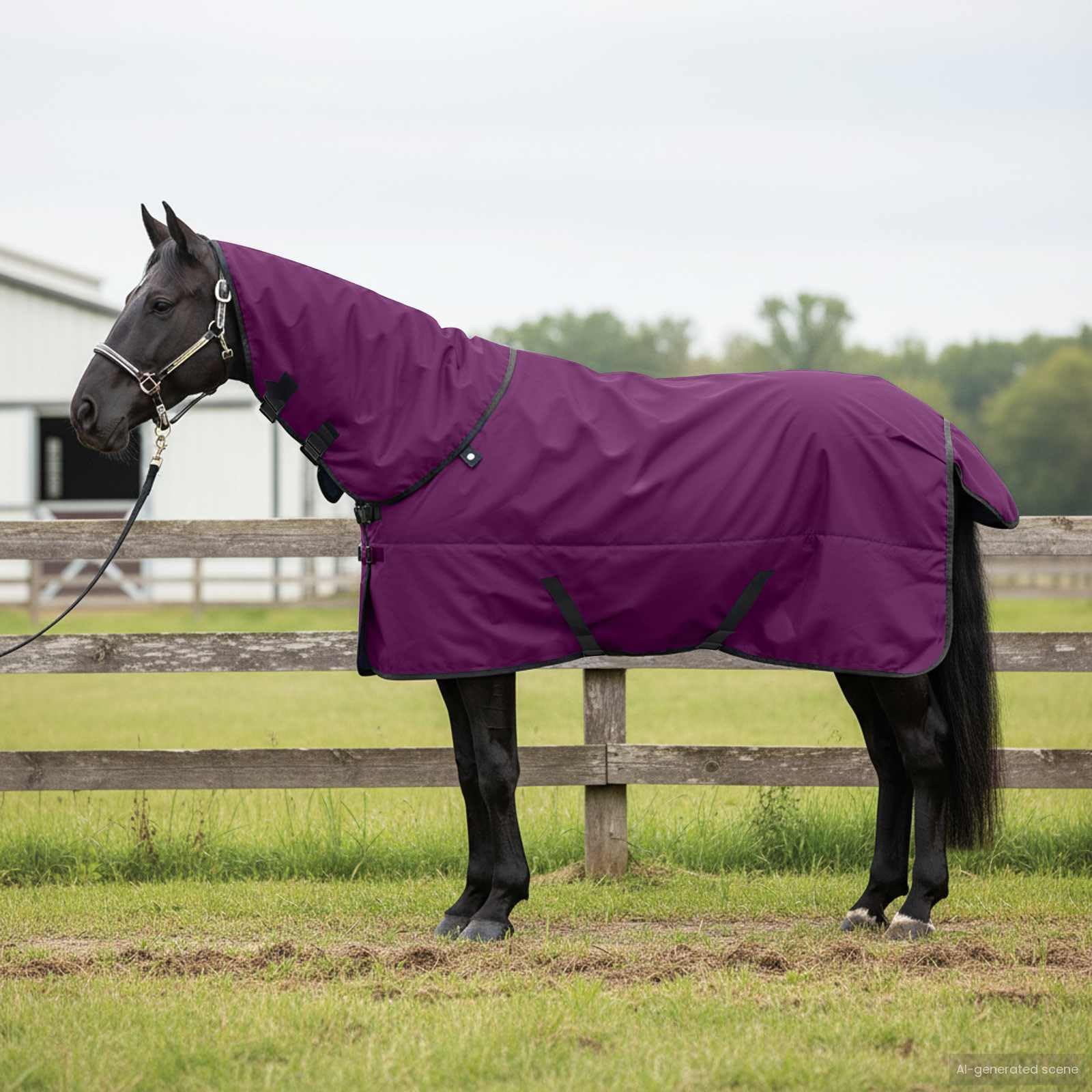Manta para Caballo Verde Oscuro y Negro 165 cm Poliéster,Deportes,Actividades al Aire Libre,Equitación,Cuidado de Caballos,Mantas y Capas para Caballos,2.164kg-42013166