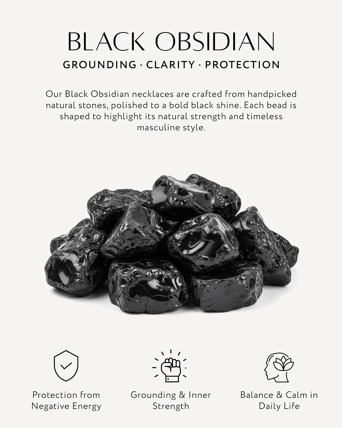 RTZN® Necklace for Men – Premium Artisan Handcrafted Authentic Stone Necklace