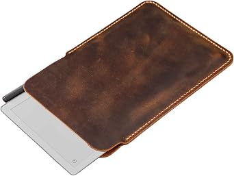 Genuine Leather Sleeve for Remarkable Paper Pro Move 7.3, Hand-Sewn Saddle-Stitch Slim Case for Work/Travel