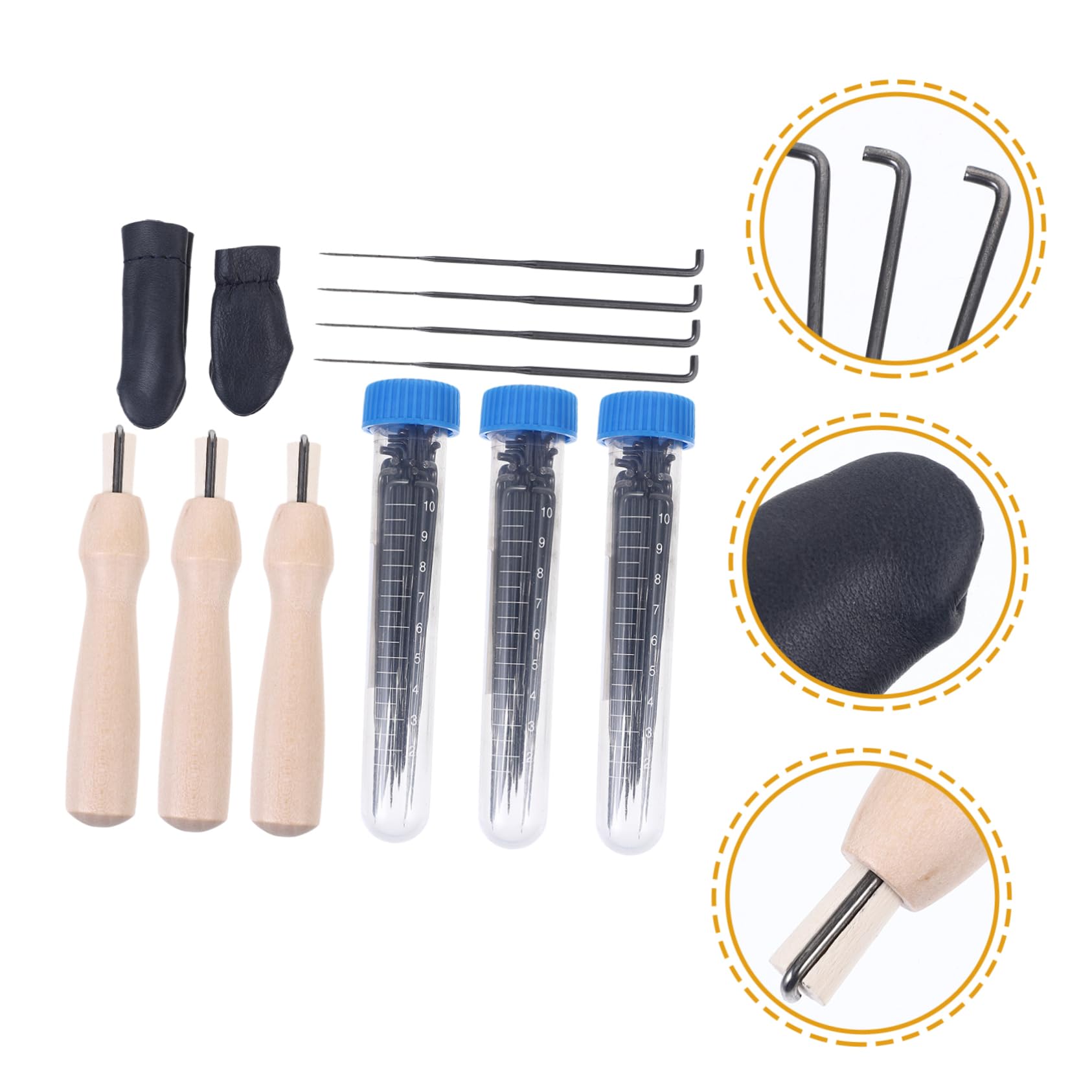 SHINEOFI 3sätze Filznadeln Für Nadelfilzen Teiliges Werkzeugset Mit Ergonomischem Holzgriff Für Trocken Und Nassfilzen Für Anfänger Und -projekte
