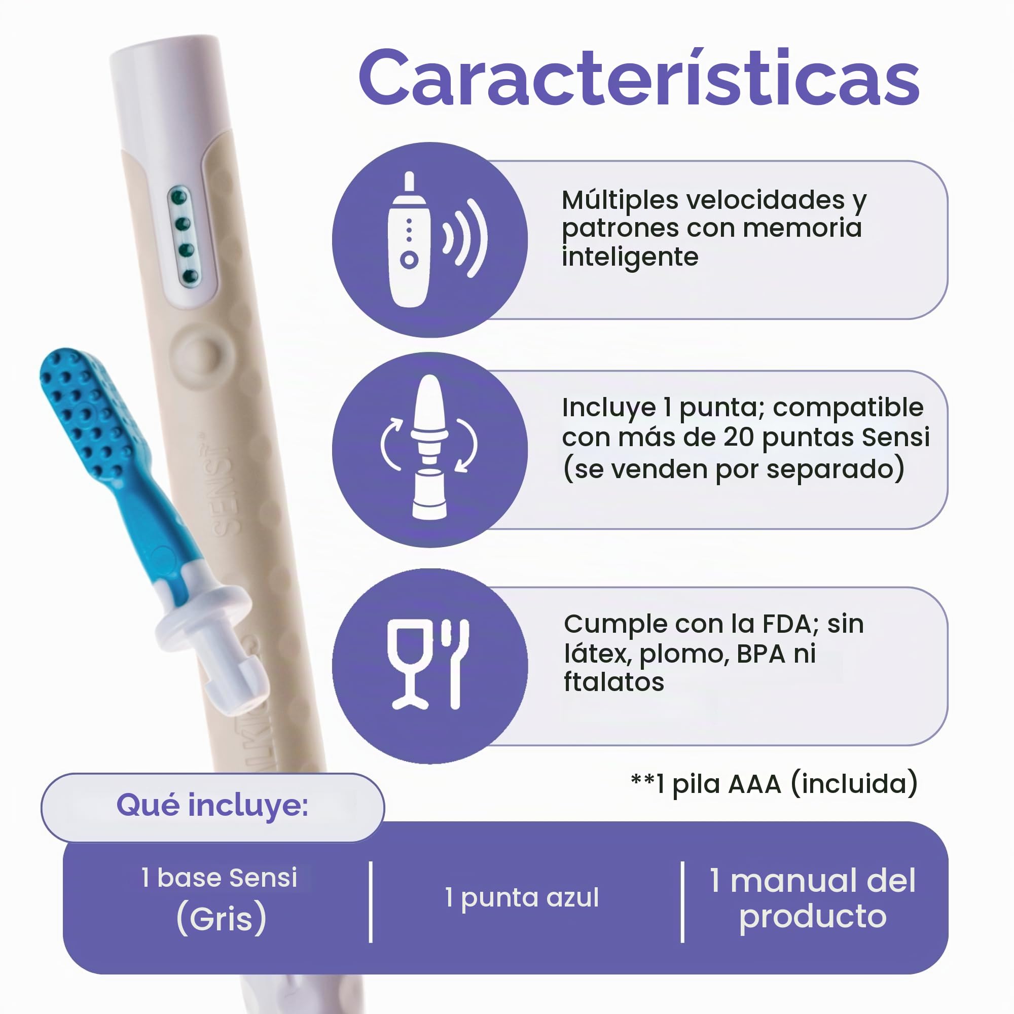 TalkTools® Sensi Herramienta de terapia sensorial oral para voz y alimentación