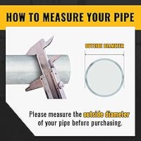 Vista 4 de VIVIDA Abrazaderas de riel de extremo de 1-5/8 pulgadas, accesorios de valla de enlace de cadena, conector de panel T para tubo de diámetro exterior
