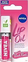 NIVEA Lip Oil Brilho Nutritivo Pink Rock 5,5ml, Hidratação Prolongada, Efeito Gloss, Para Todos os Tons de Pele