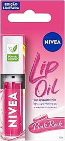 NIVEA Lip Oil Brilho Nutritivo Pink Rock 5,5ml, Hidratação Prolongada, Efeito Gloss, Para Todos os Tons de Pele