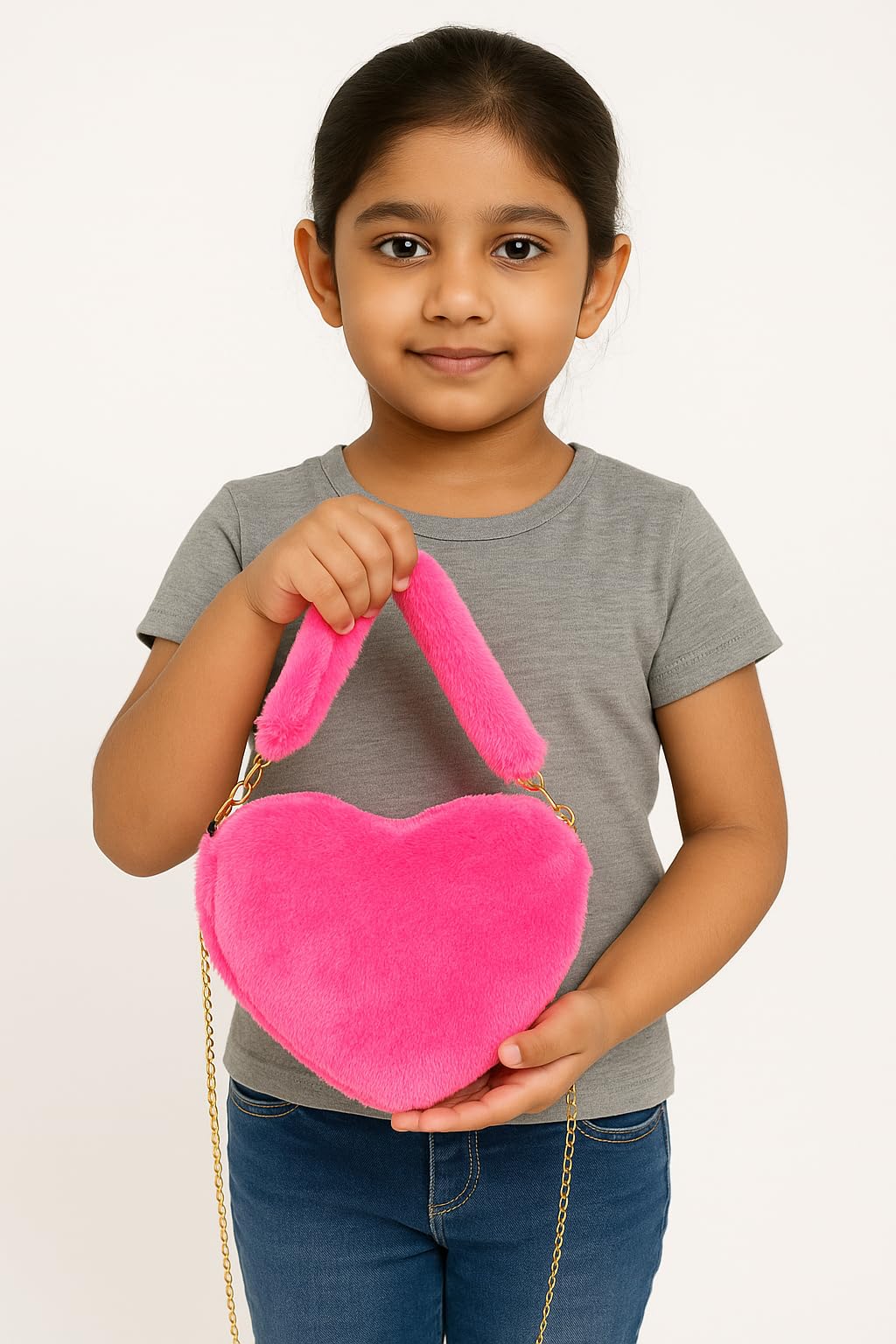 CULT FACTORY Beautiful Pink Kids Side Bag Plush Toy Bags for Kids Girls 3