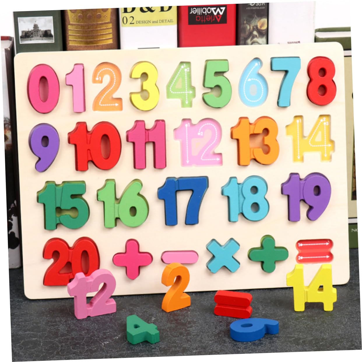 Gatuida Puzzle Educativo in Legno per Numeri Alfabeto Maiuscolo Colorato Gioco Didattico per Sviluppo Cognitivo Coordinazione e Apprendimento Matematico