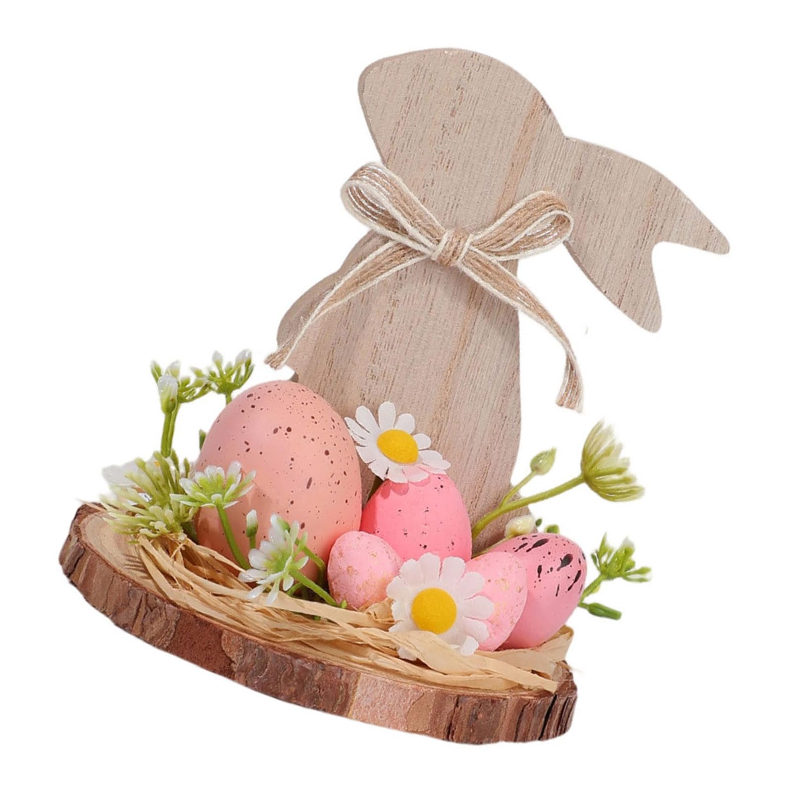Kalttoy A Wooden Easter Hare Figurine Ornament Nimal Sculpture Holiday Decoration For Mantels Shelf Tabletop Display Hand Carved Wooden Easter Hare