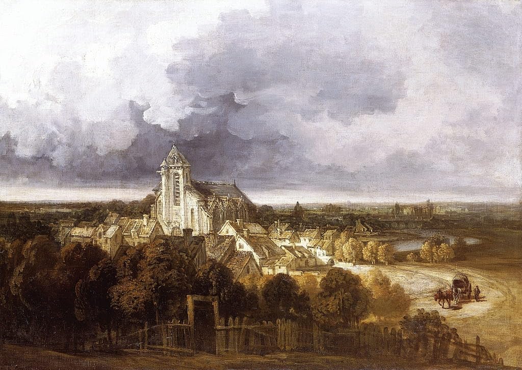 Cuadro Vista de Meaux Georges Michel lienzo de 60x90cm para tapar imperfecciones 5